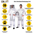 Premium Beekeeping Suit 3 Layer Ventilated Professional Bee keeper.
