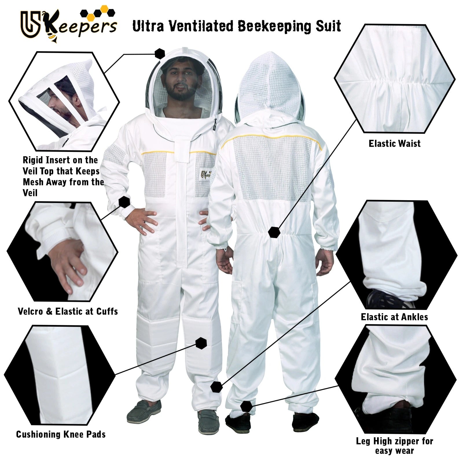 Premium Beekeeper Suits Semi Ventilated Bee keeper Protective Gear.